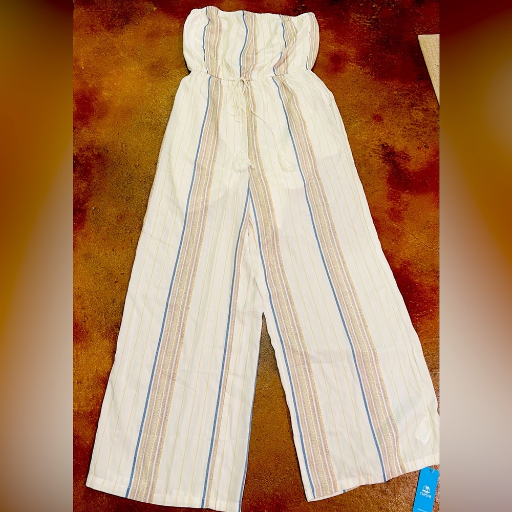 CUPSHE sleeveless Striped Jumpsuit. Size Medium- new with tags
